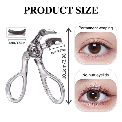 2Pcs Wide-Angle Eyelash Curler with Built-In Comb Gentle No-Pull Design