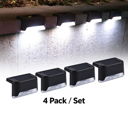Solar Deck Step Lights, Solar Powered Waterproof Outdoor Lighting