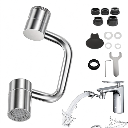 Universal 1440° Rotating Faucet Aerator Extender, Dual Spray Nozzle Mode