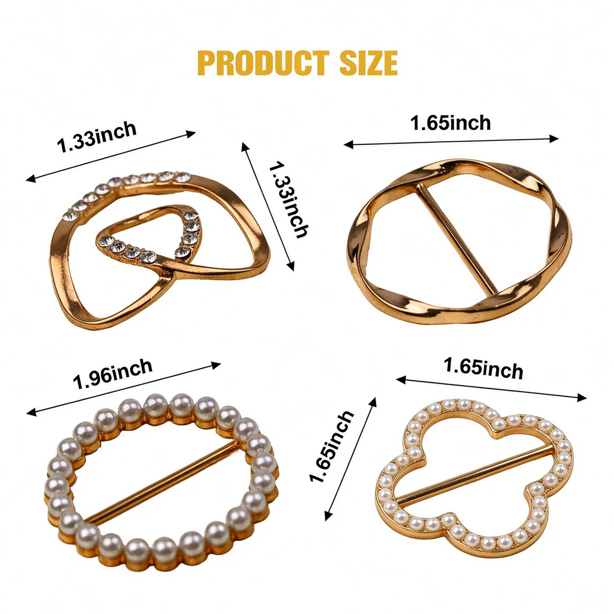 4 Pcs Women's Fashion Metal Shirt Clips, Secure Grip for Loose Clothing