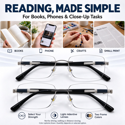 Universal Photochromic Reading Glasses Set - Includes Storage Case