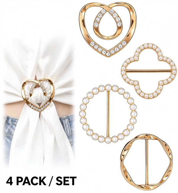 4 Pcs Women's Fashion Metal Shirt Clips, Secure Grip for Loose Clothing