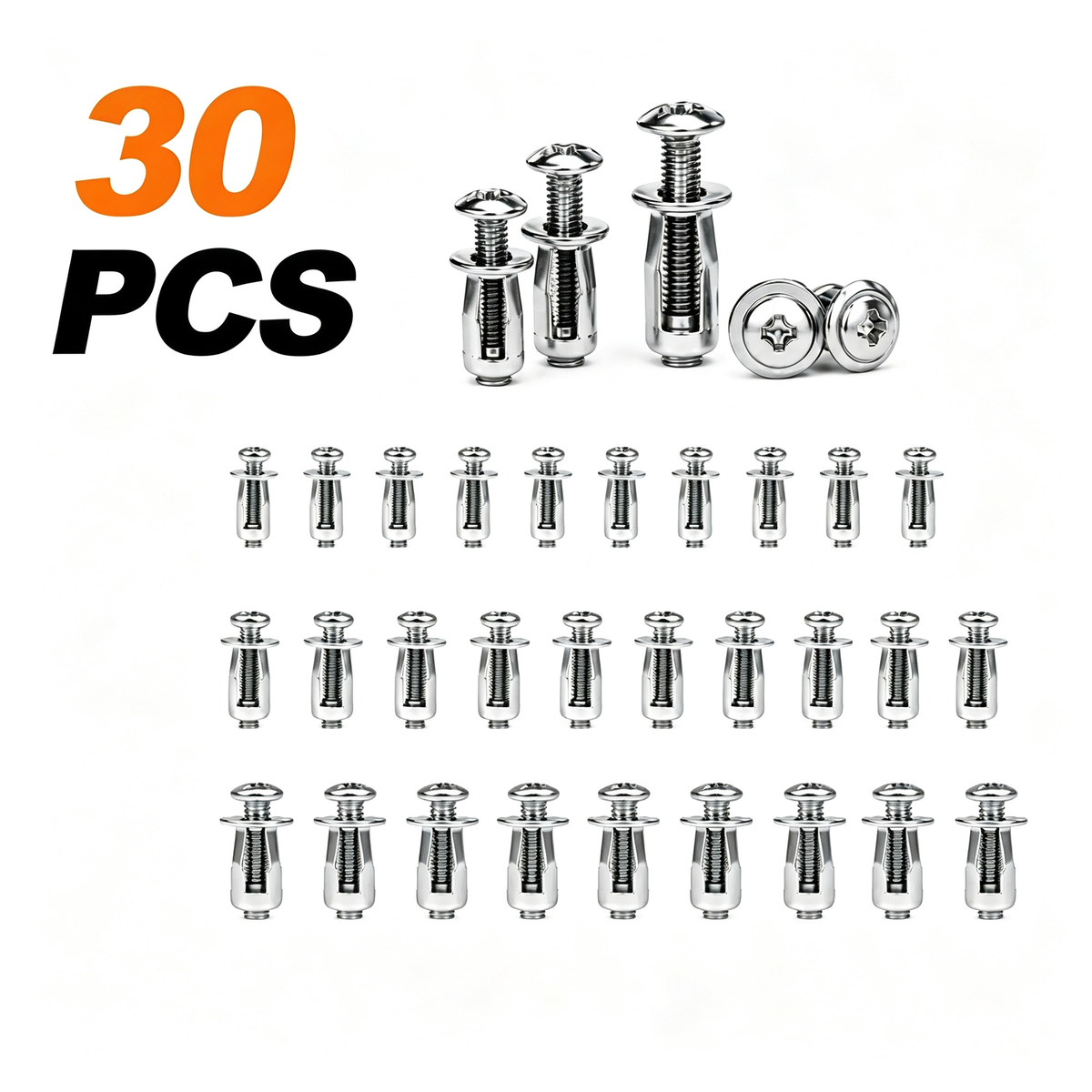 Heavy-Duty Carbon Steel Button Rivet Locking Nuts Set-30 Pcs