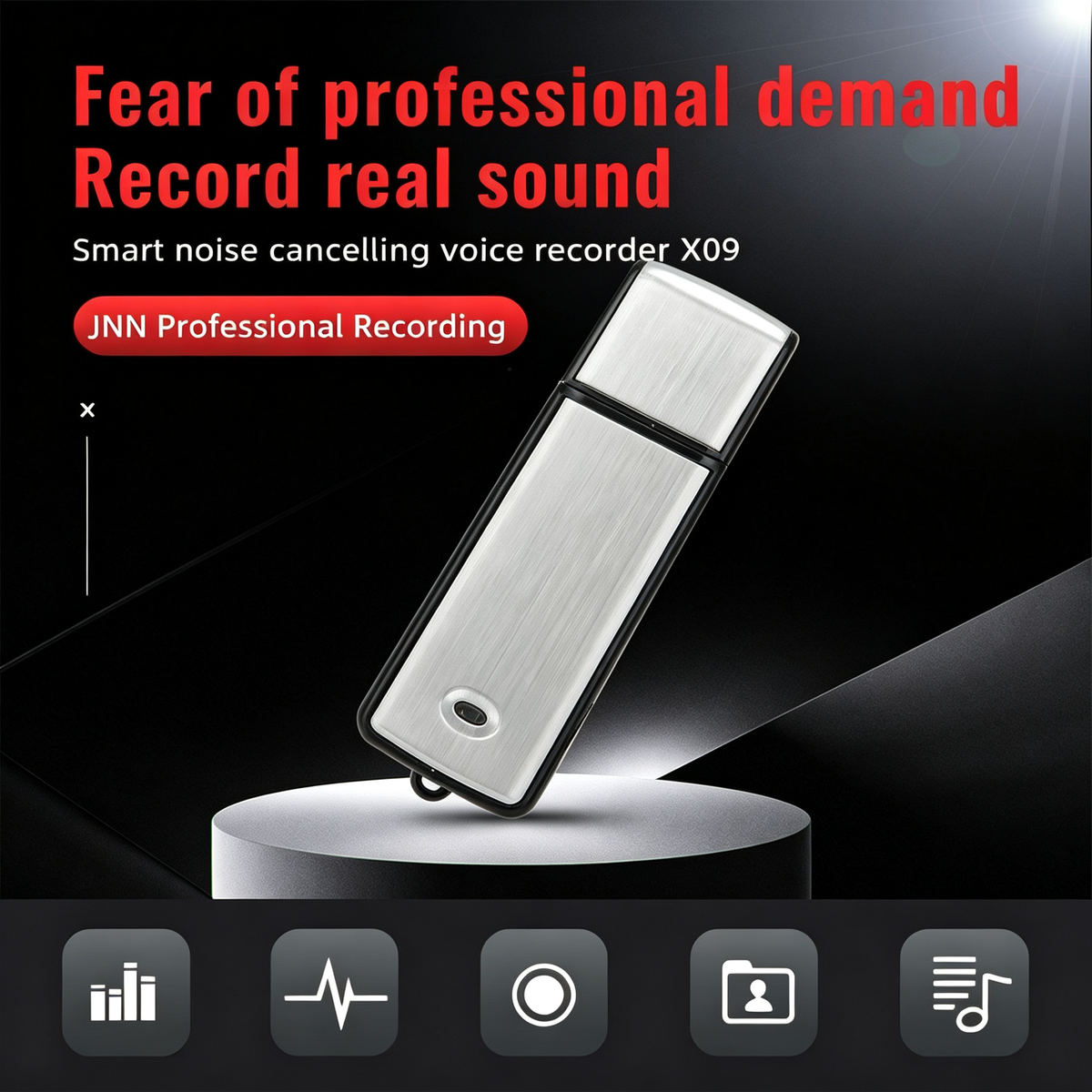 2-in-1 USB Flash Drive Portable Voice Recorder