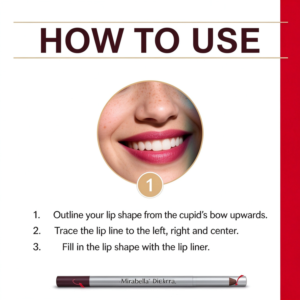 Lipliner Pencil - 360 Contour Lipliner, Longwear, Waterproof