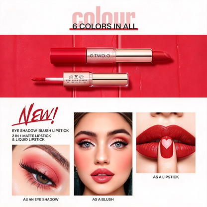 3 Pcs Double Ended Lip Gloss Lipsticks Set Makeup- Matte Long Lasting Waterproof