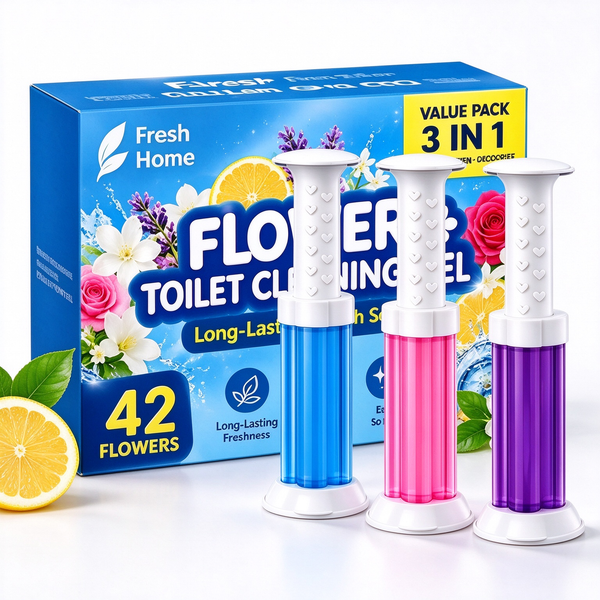 42 Flower Toilet Gel Stamps – Fresh Scents, Long-Lasting Odor Elimination-3 Pack