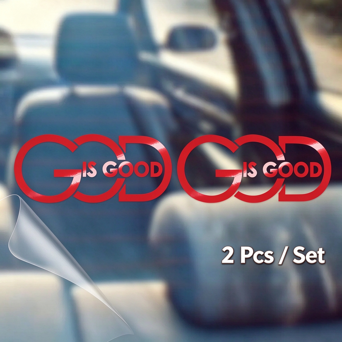2Pack GOD is Good Vinyl Decal - Bold Lettering Car Decal Sticker
