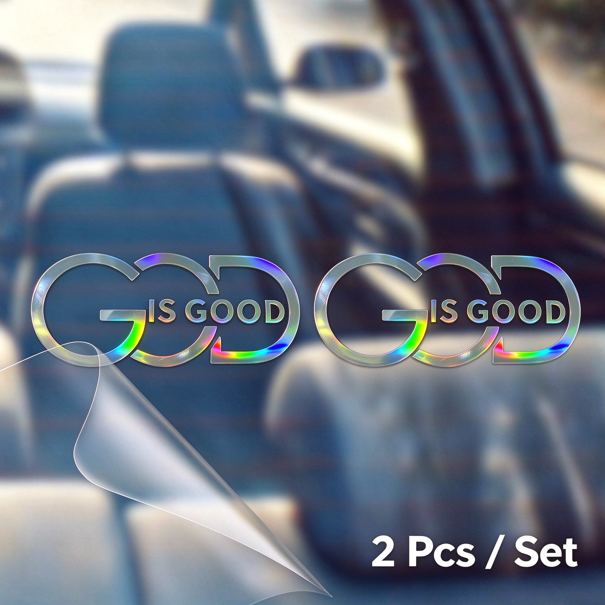 2Pack GOD is Good Vinyl Decal - Bold Lettering Car Decal Sticker