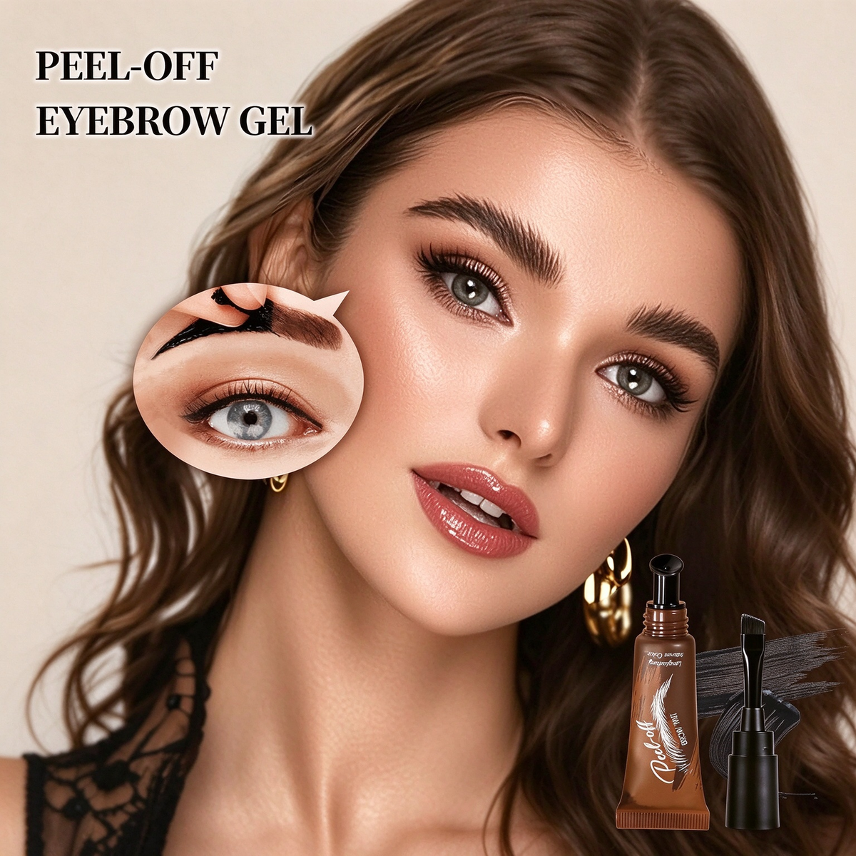 Eyebrow Gel Peel Off, Temporary Eyebrow Gel, Waterproof Brow Gel