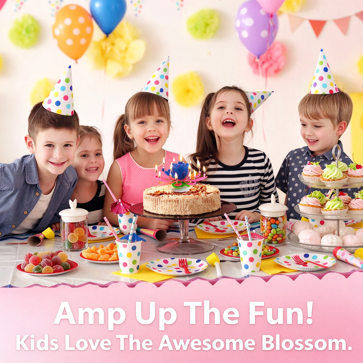 2Pack Rotatable Automatic Blooming Birthday Cake Decoration-with Birthday Song