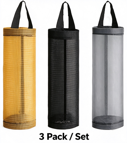 3Pcs Plastic Bag Holder Storage Organizer for Home,Washable Fabric