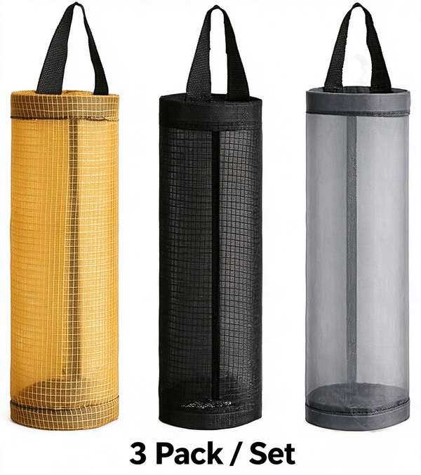 3Pcs Plastic Bag Holder Storage Organizer for Home,Washable Fabric
