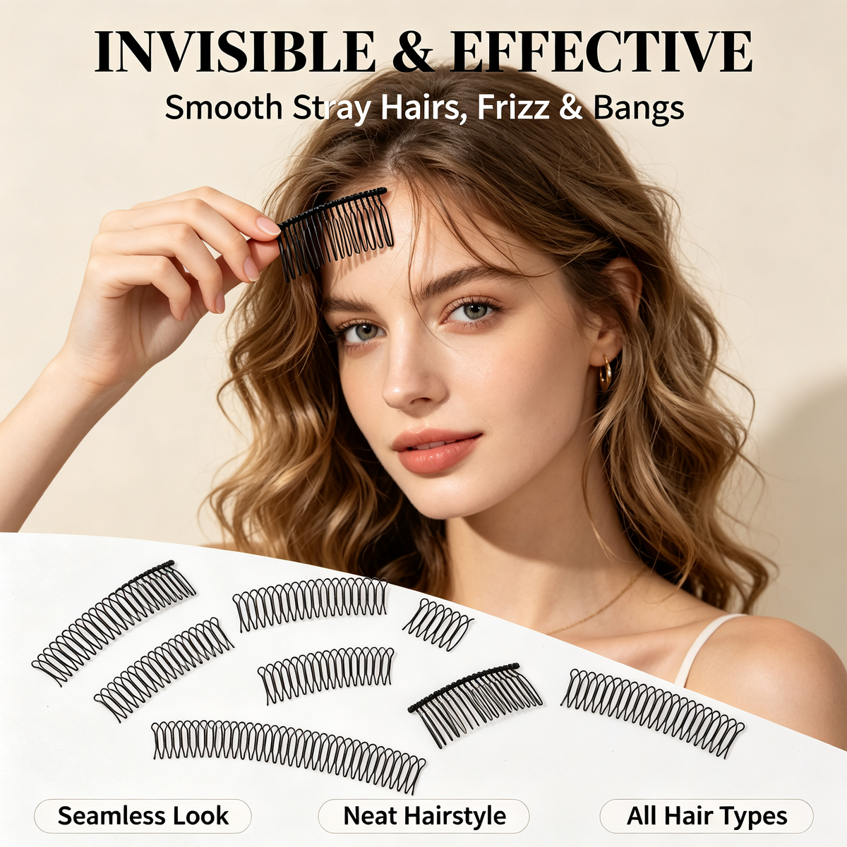 12 Pcs Toothed Hair Clip Comb, Metal Side Comb, U-Shaped Hair Styling Comb