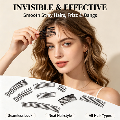12 Pcs Toothed Hair Clip Comb, Metal Side Comb, U-Shaped Hair Styling Comb
