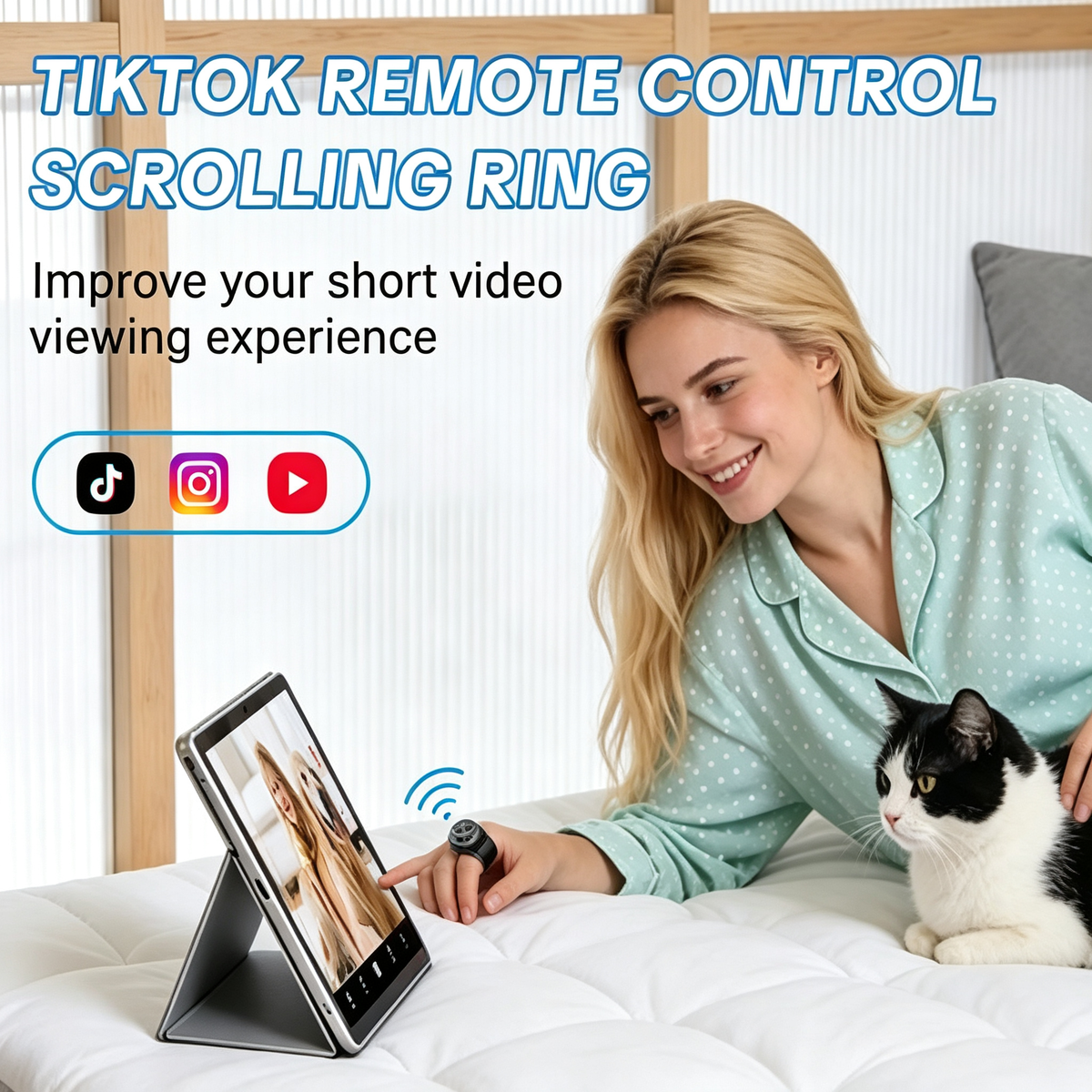 Wireless Remote Control Page Turner - Mobile Phone Video Scroller