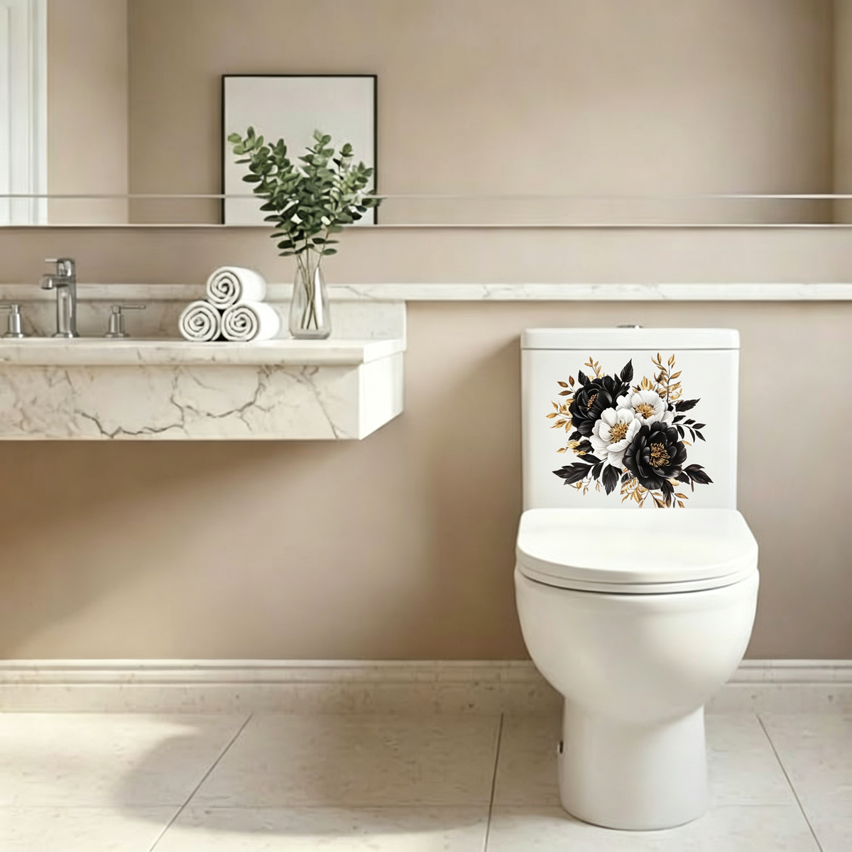 Toilet Decorative Sticker — PVC Self-Adhesive Wall Decal