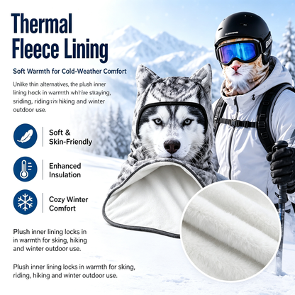 3D Printed Warm Fleece Lining Breathable Polyester Ski Mask