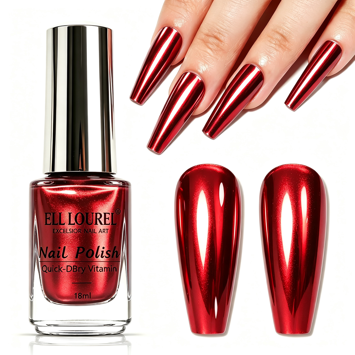Silver Mirror Nail Polish, Quick Dry Metallic Nail Polish High Shine
