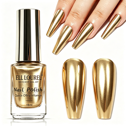 Silver Mirror Nail Polish, Quick Dry Metallic Nail Polish High Shine
