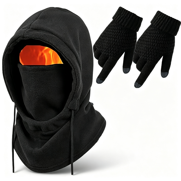 Unisex Adult Solid Color Winter Warm Sports Gear Set