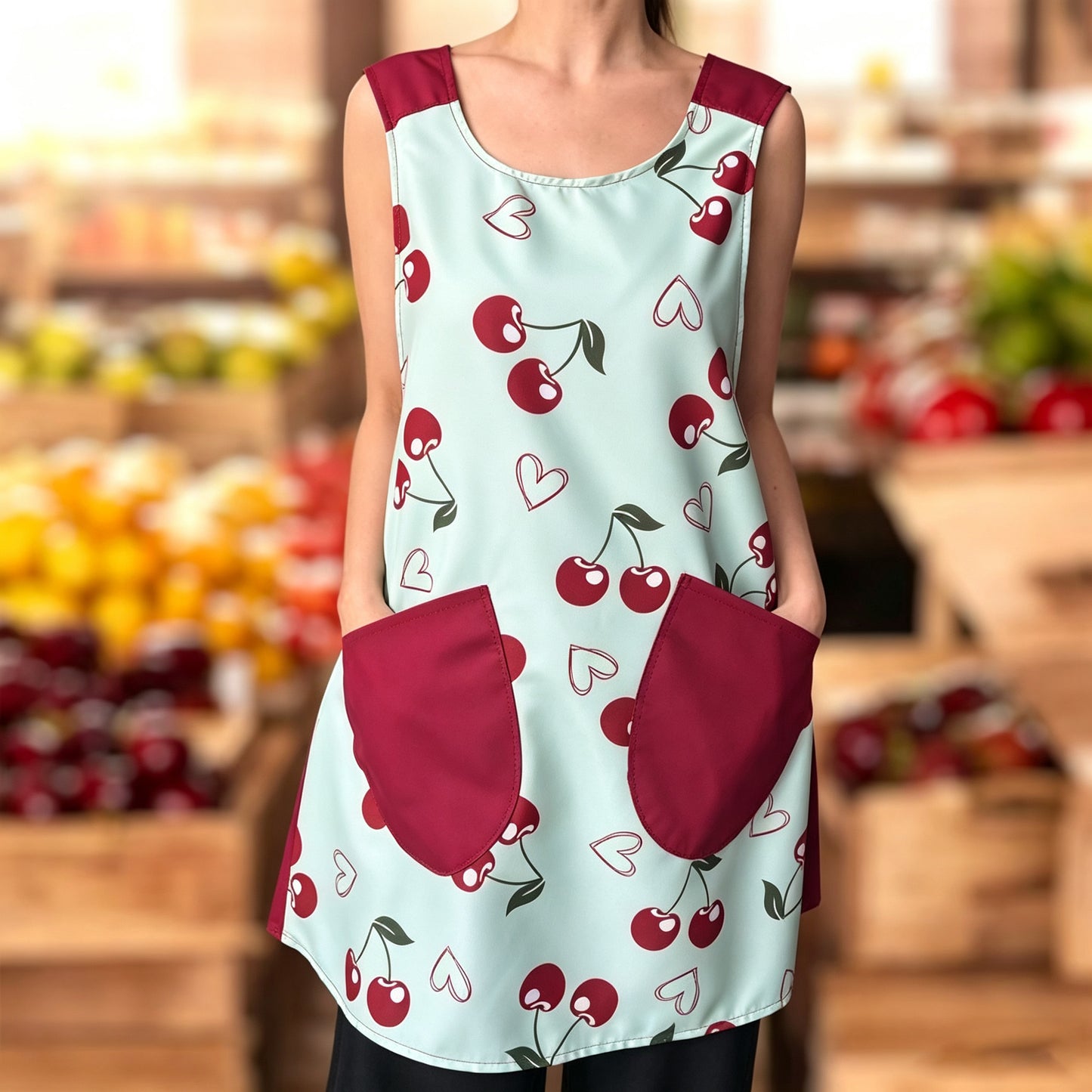 Cross Over Vest Style Apron with 2 Large Pockets