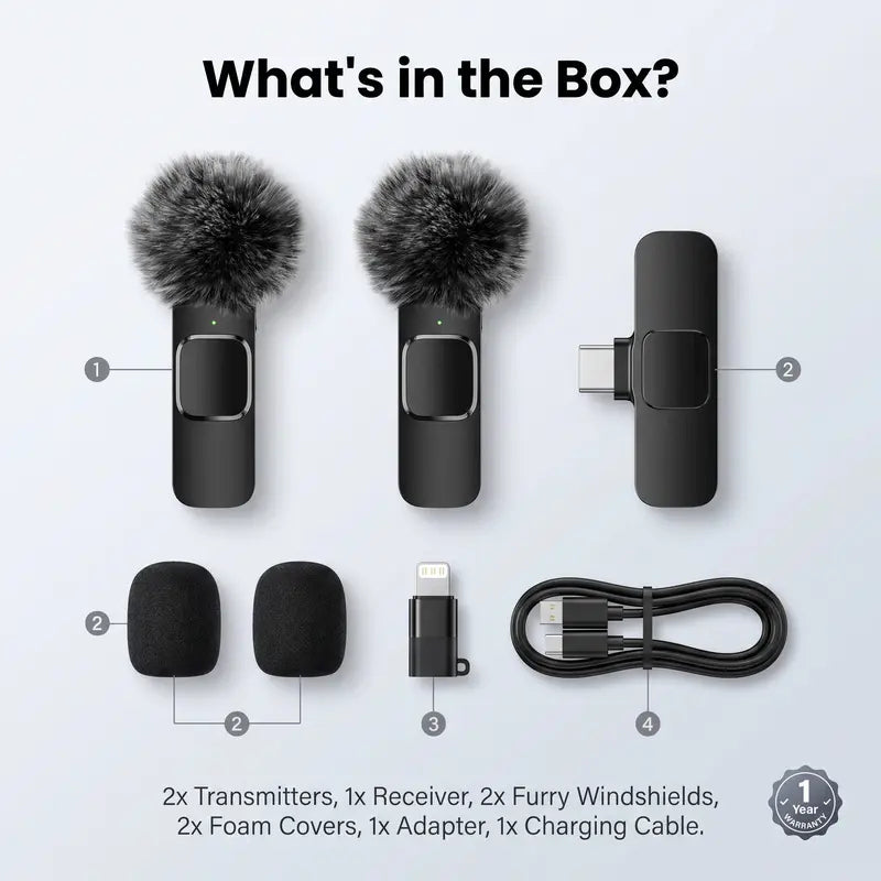 Mini Wireless Mobile Lavalier Microphone for iPhone/Android Smartphones