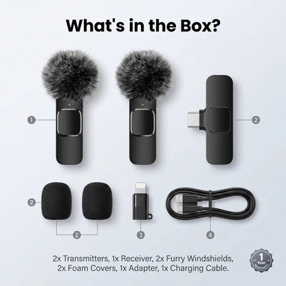 Mini Wireless Mobile Lavalier Microphone for iPhone/Android Smartphones