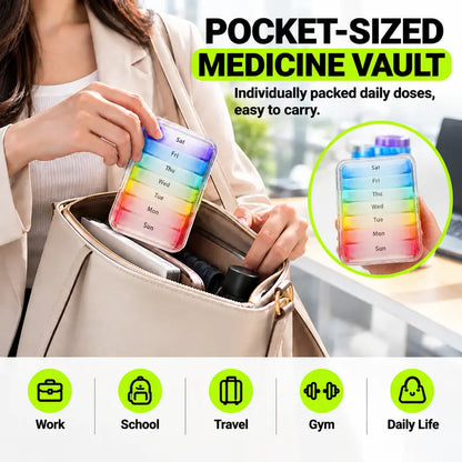 7-Day Light-Proof Plastic Pill Box - Single-Compartment Combination Design