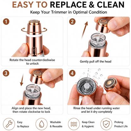 2-in-1 Cordless Rechargeable Electric Facial & Eyebrow Trimmer