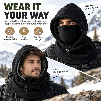 Cold Weather Fleece Balaclava Hat - Thick Fleece, Windproof Full Face Cover