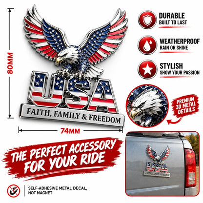 3D Metal Eagle Emblem Sticker with  Adhesive