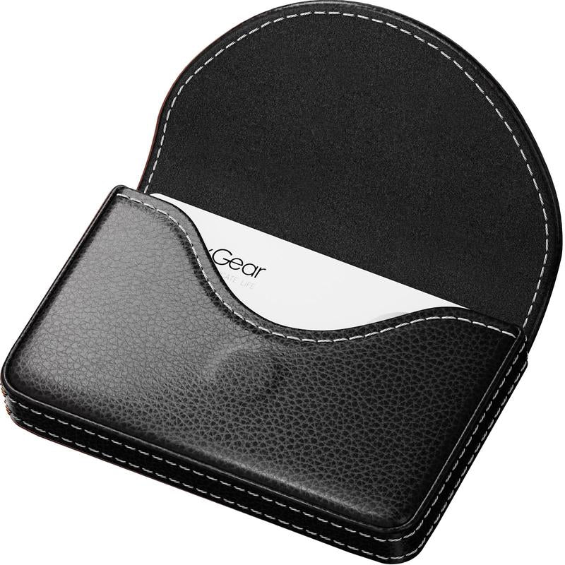 PU Leather Business Card Holder Case - Slim Stylish Portable Carrier