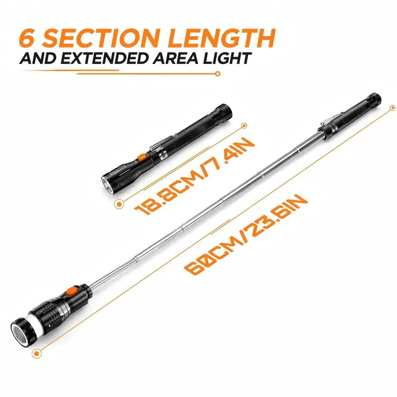 Telescoping Flashlight Magnet Pick Up, Gadgets Tool for Mechanics Engineers
