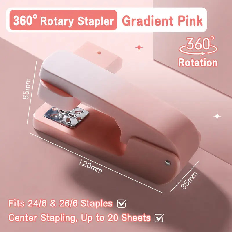 Rotating Swing Arm Stapler - 360 Degree Long Reach Stapler