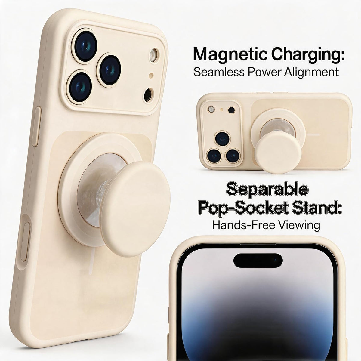 Silicone Case for iPhone with Grip Stand
