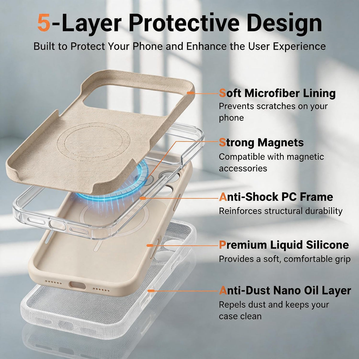 Silicone Case for iPhone with Grip Stand